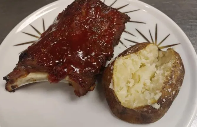 Baby Back Ribs and Baked Potatoe