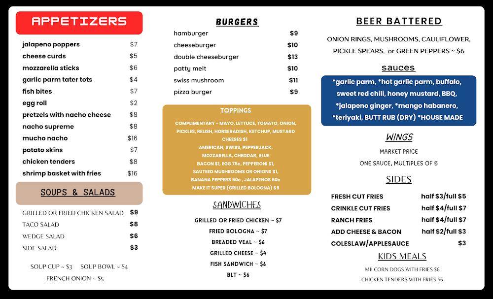 Walt's Tavern - Bellevue, OH Menu image 2
