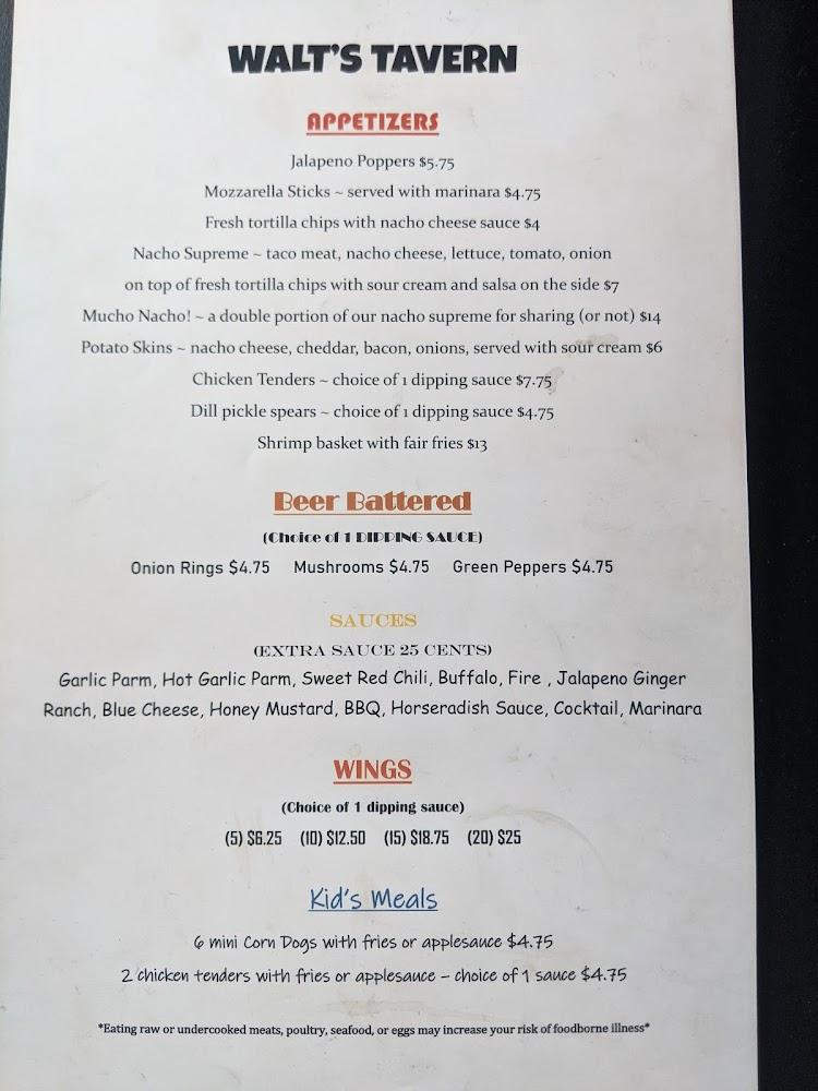 Walt's Tavern - Bellevue, OH Menu image 3
